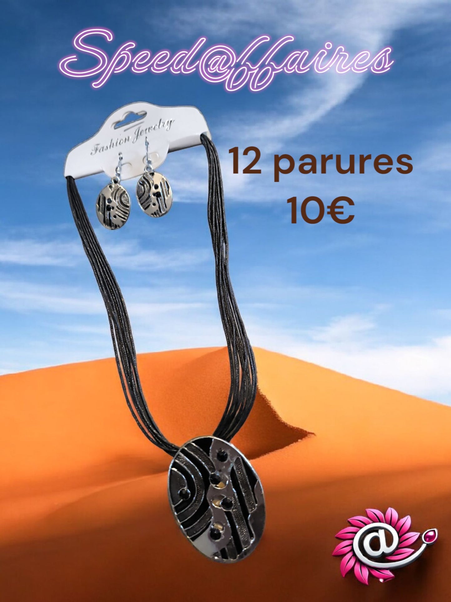 Lot de 12 parures - Ovales noir - 55A