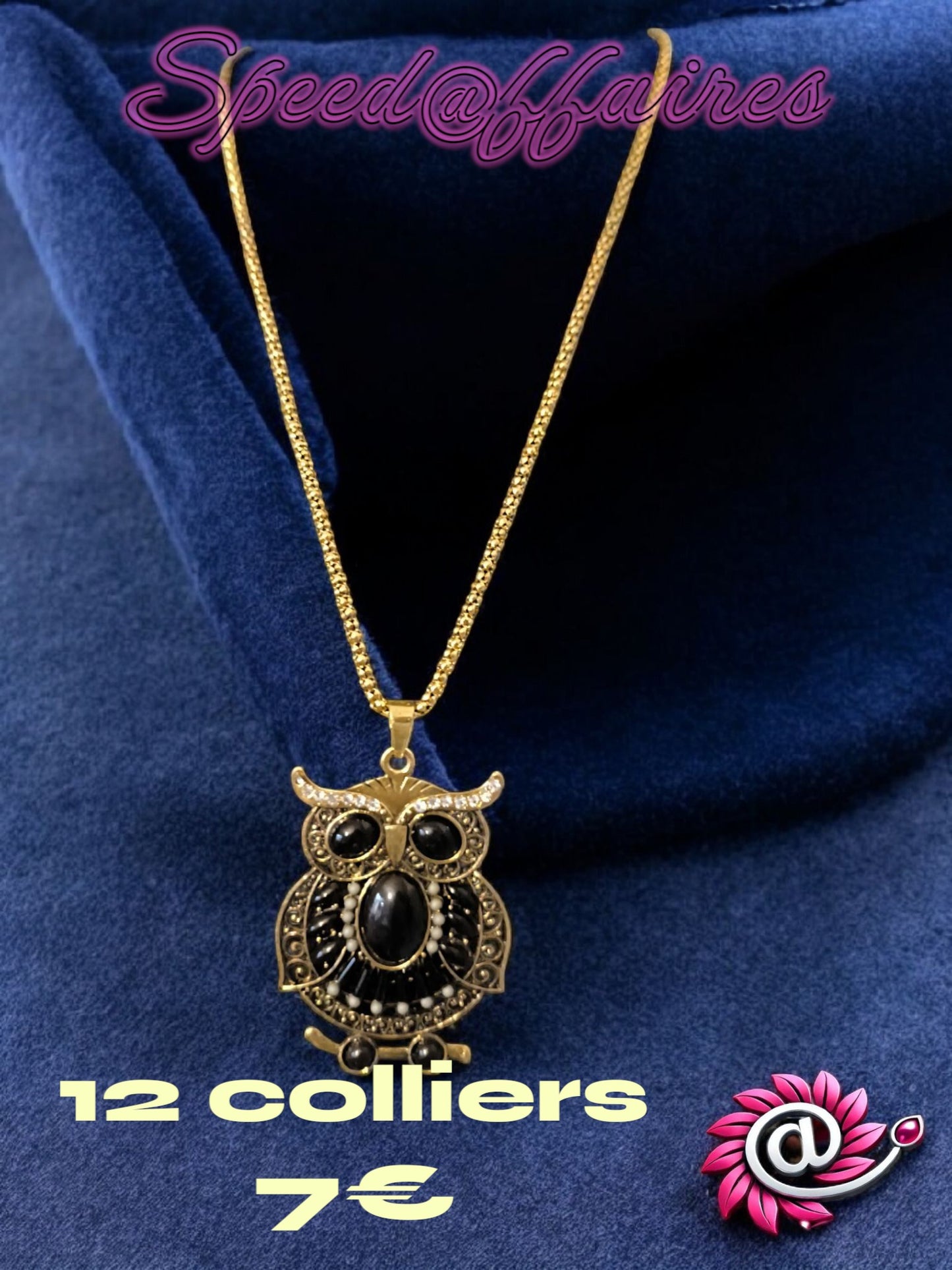 Lot de 12 colliers "hibou" - 67K