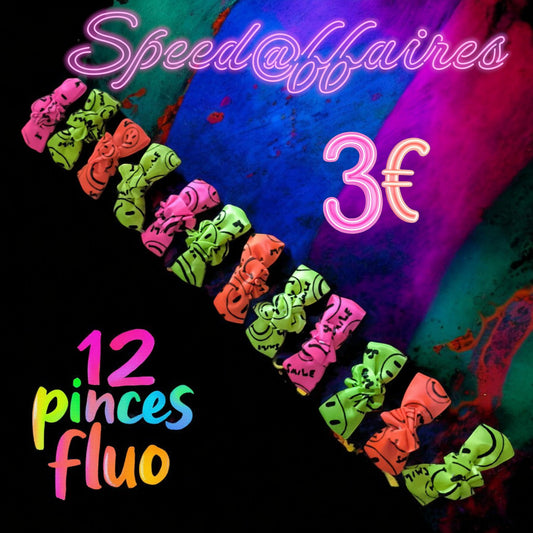 Lot de 12 pinces fluo - 15G