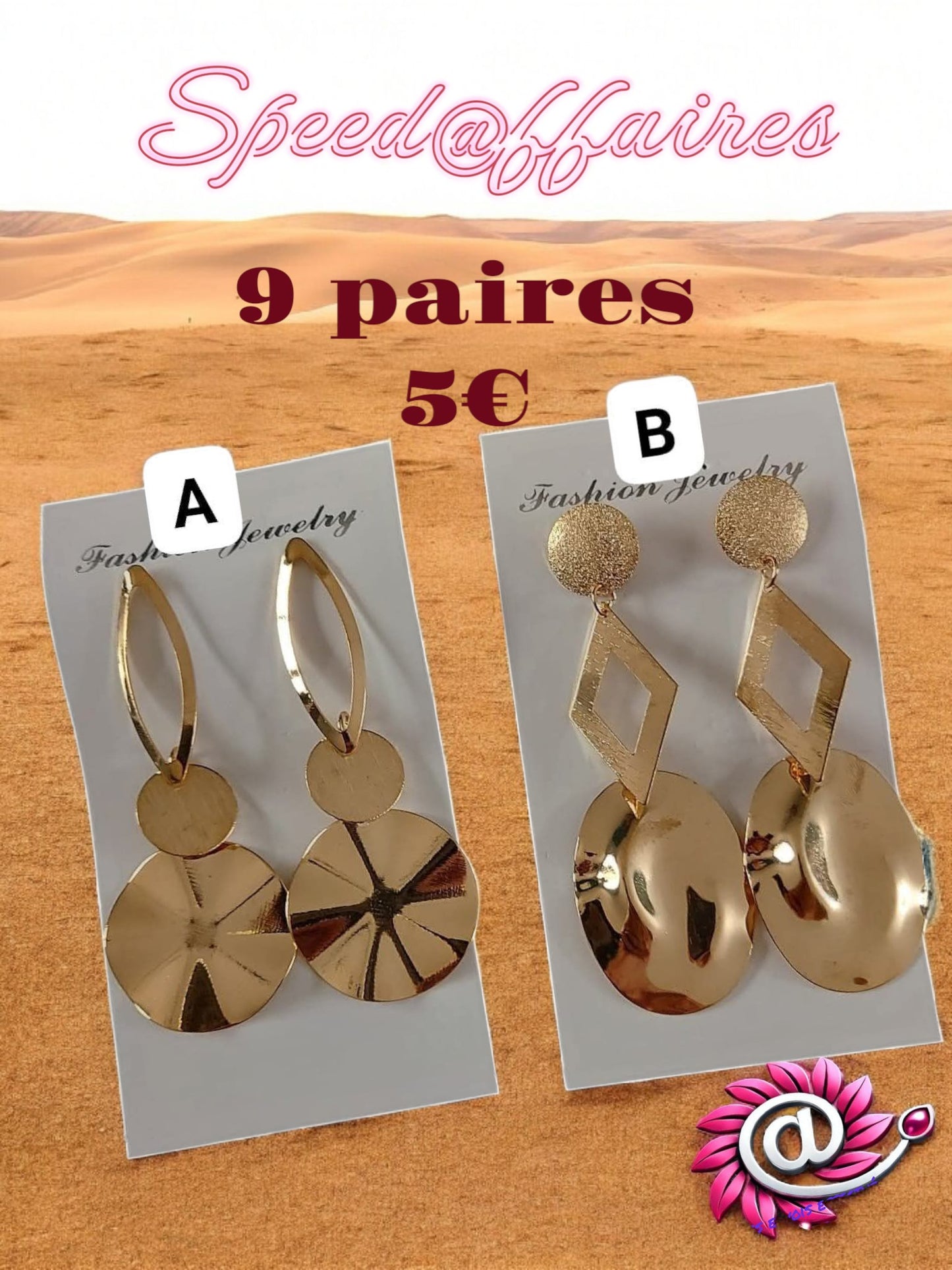Lot de 9 paires de boucles d'oreilles - 17B