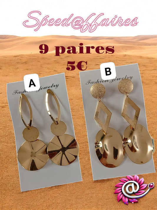 Lot de 9 paires de boucles d'oreilles - 17B