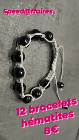 Lot de 12 bracelets avec hématite - 32D