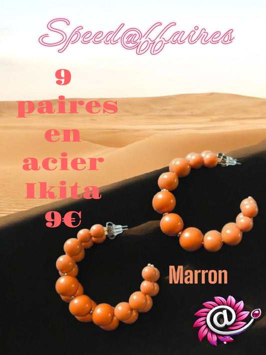 Lot de 9 paires de boucles d'oreilles - Acier - IKITA - 41H