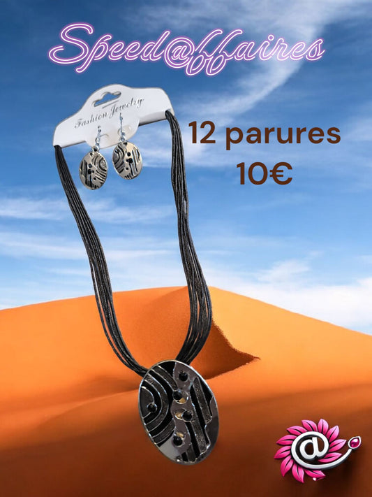 Lot de 12 parures - Ovales noir - 55A