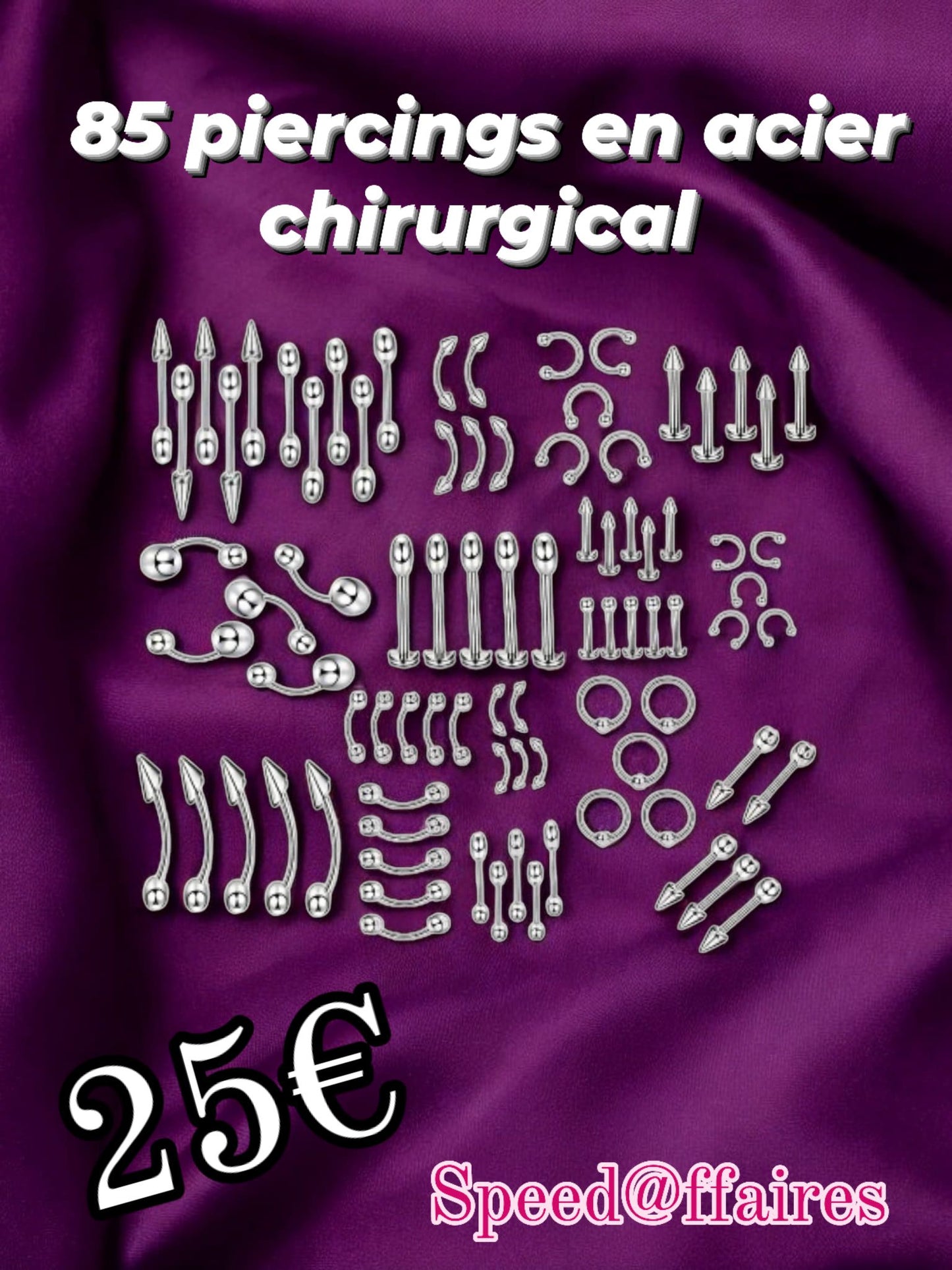 Lot de 85 piercings - 62B