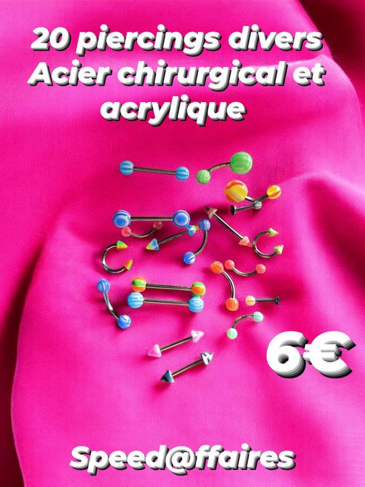 Lot de 20 piercings (divers) - 62G