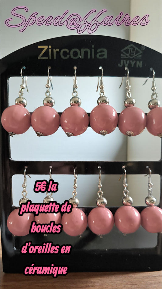 Lot de 12 paires de boucles d'oreilles en céramique - 63B