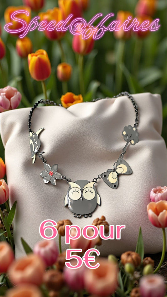 Lot de 6 bracelets "hibou" - 69C