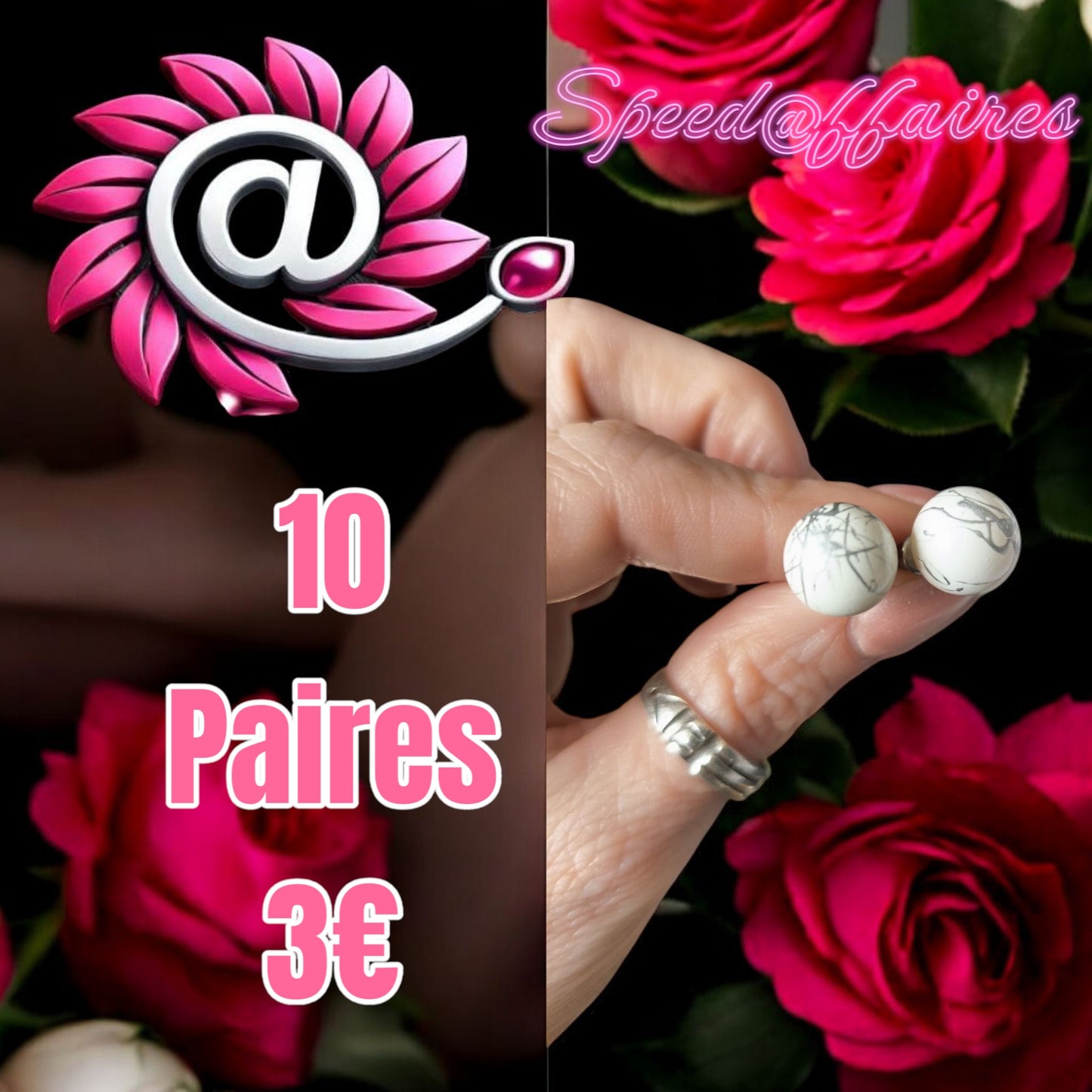 Lot de 10 paires de boucles d'oreilles - 22K