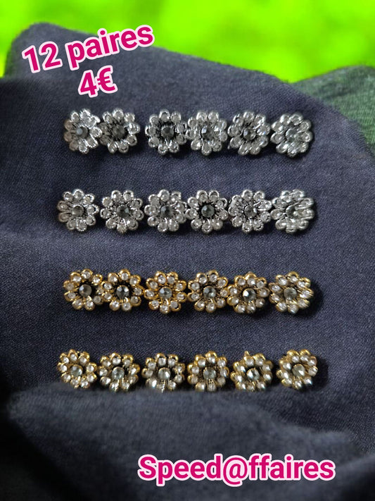 Lot de 12 paires de boucles d'oreilles - 34T