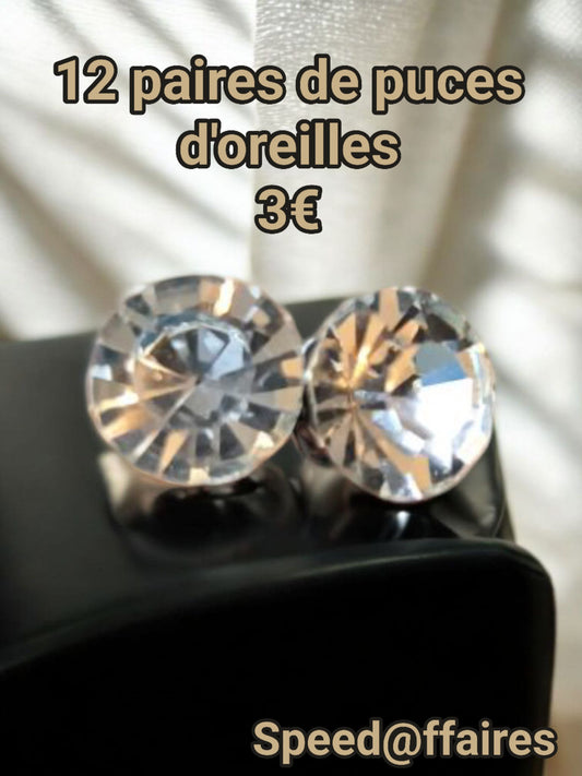 Lot de 12 paires de puces d'oreilles - 43C