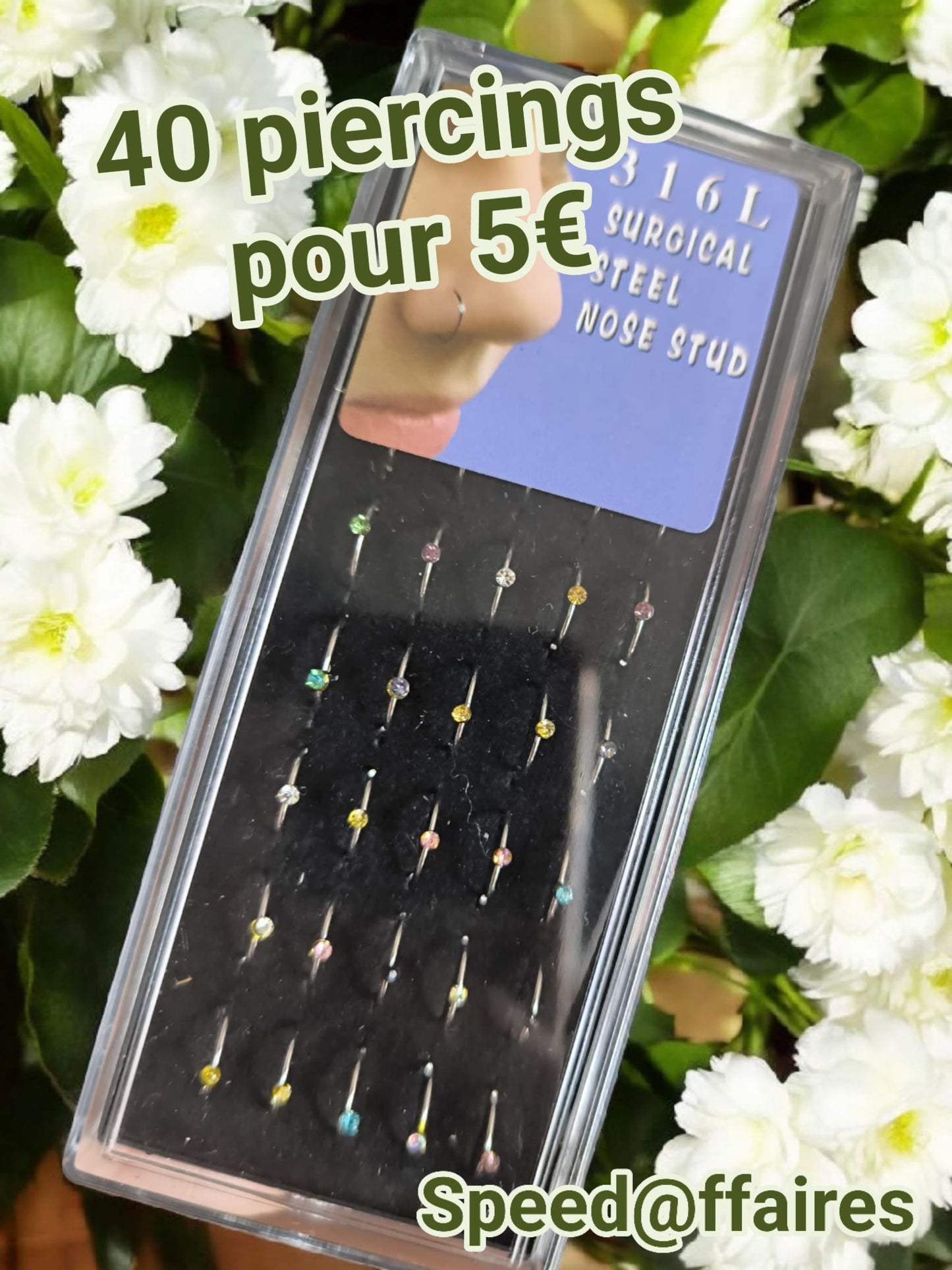 Lot de 40 piercings pour le nez - 44A