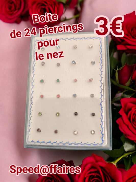 Lot de 24 piercings pour le nez - 44F
