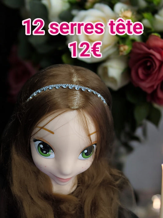 Lot de serre-têtes strass et torsade - Modèle 3 - 51D
