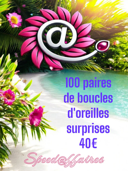 Lot de 100 paires de boucles d'oreilles "surprises" - VRAC